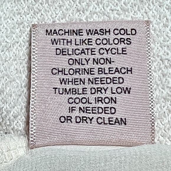 Philosophy Size S Terry Knit Top Sheer Back Sweatshirt Raw Hem Cream - Picture 10 of 10